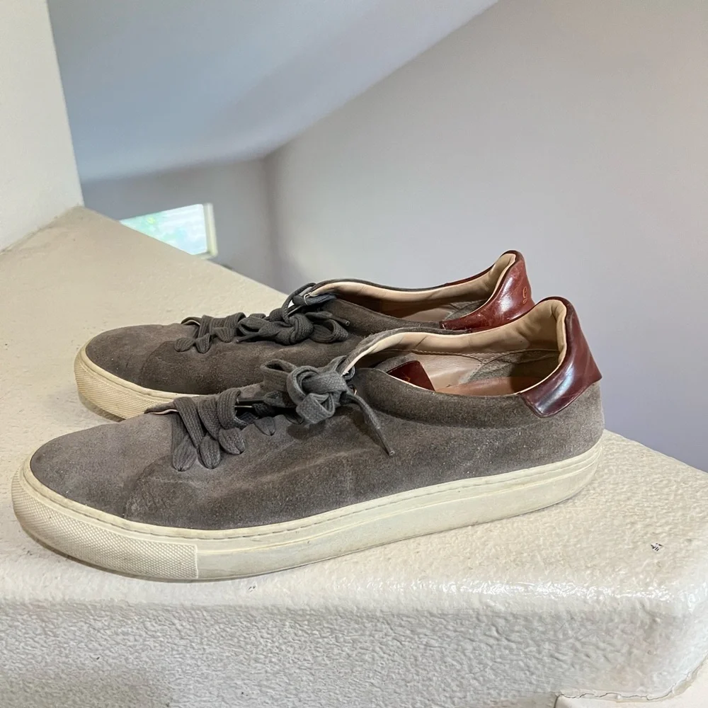 Good Man Brand Edge Men's 12 Beige Suede Leather Casual Sneakers Low Top Italy